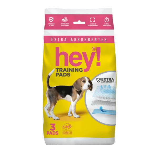 <strong>Hey!</strong> Training Pads Sabanillas de Entrenamiento para Perros Pequeños y Medianos, Tamaño 60 x 58 cm, Pack de 3 Unidades