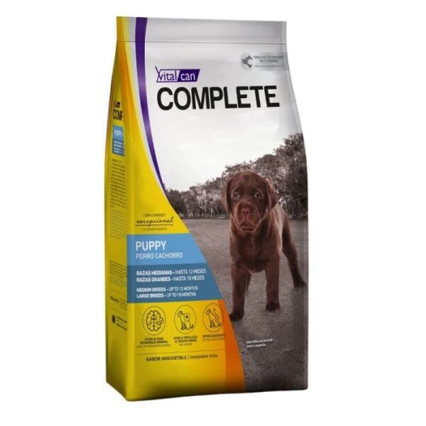 <strong>Vitalcan Complete</strong> Puppy Medium/Large Breeds, Alimento Seco para Perros, Cachorros, Razas Medianas y Grandes, bolsa de 20 kg