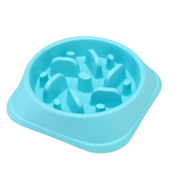 <strong>Marben Pets</strong> Plato de Alimentacion Lenta para Perros, Medidas 20.5x4.5 cm, Color Azul