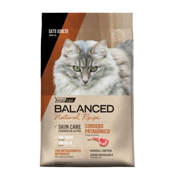 <strong>Vital Can Balanced</strong> Receta Natural de Cordero Patagonico, Alimento Seco para Gatos, Monoproteico, bolsa de 3 kg