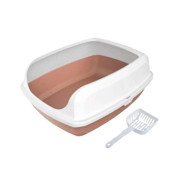 <strong>Wonder Cat</strong> Bandeja Sanitaria con Borde para Gatos, Marrón, Medidas: 48x34x20 cm