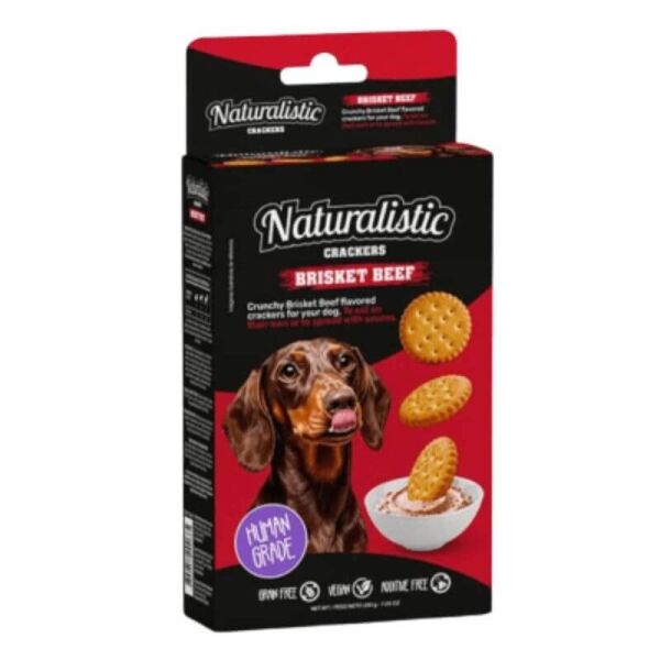 <strong>Naturalistic</strong> Crackers Brisket Beef, Galletas de Pechuga de Res para perros, 200 gr
