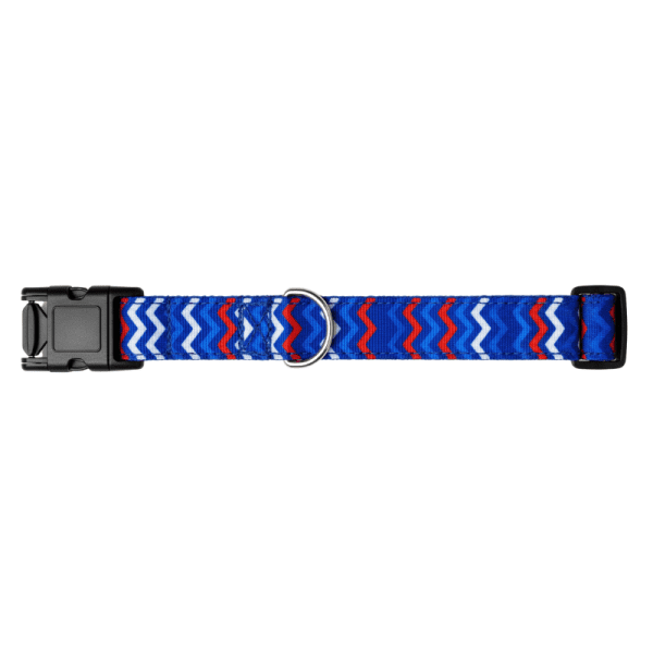 <strong>Wonder Dog</strong> JW, Collar para Perros, Rayas Azul Rojo, Talla XL