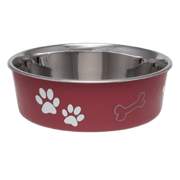 <strong>Wonder Dog</strong> Plato de Acero Inoxidable con Diseños para Mascotas, Rojo, Capacidad 710 ml