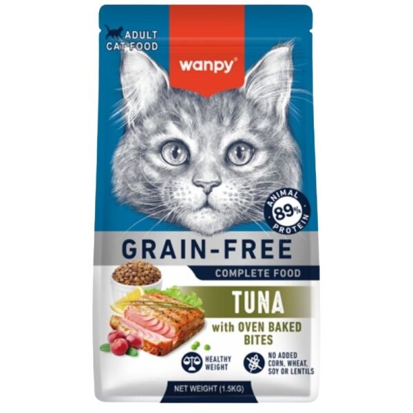 <strong>Wanpy</strong> Alimento Seco para Gatos Adultos, Atún, bolsa de 1.5 kg