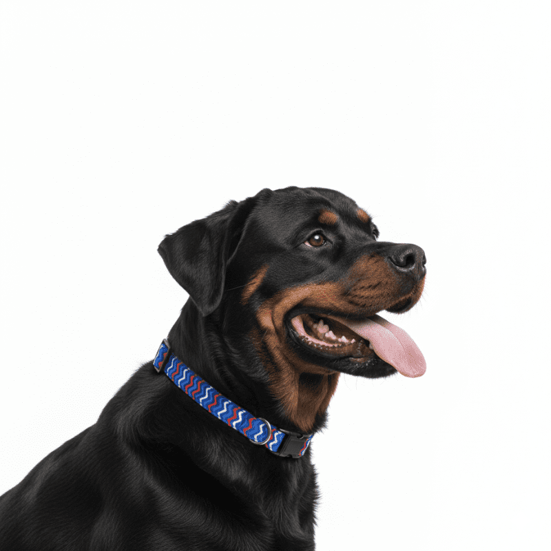 <strong>Wonder Dog</strong> JW, Collar para Perros, Rayas Azul Rojo, Talla XL - Imagen 2