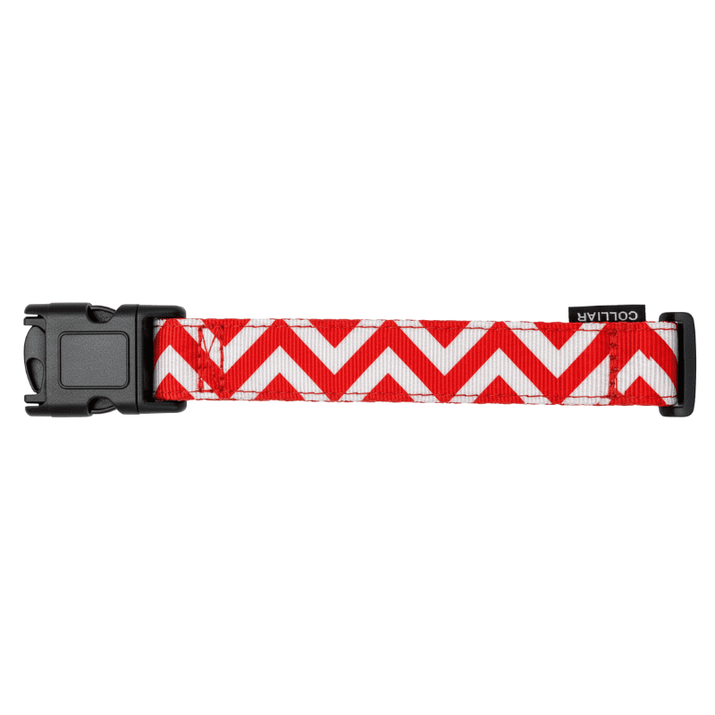 <strong>Wonder Dog</strong> JW, Collar para Perros, Rayas Blanco Rojo, Talla XL
