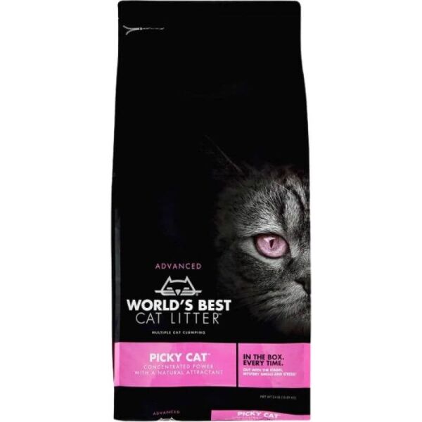 <strong>World’s Best Cat Litter</strong> Picky Cat, Arena Sanitaria Aglomerante de Maíz para Gatos, Bolsa de 5.44 kg