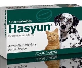 <strong>Hasyun</strong> Antiinflamatorio y Antialérgico para Perros y Gatos, 10 comprimidos de 0.25 mg