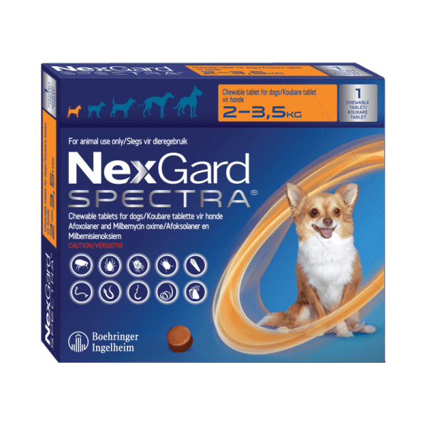 <strong>Nexgard SPECTRA</strong> Antiparasitario Interno y Externo para Perros, 1 comprimido masticable (dosis mensuales) - Imagen 3