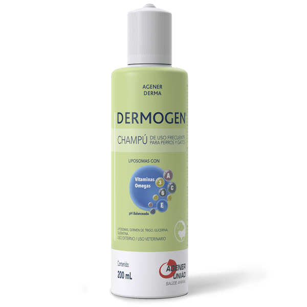 <strong>Agener União</strong> Dermogen, Shampoo Hidratación y Protección Irritación para Perros y Gatos con Piel Sensible, 200 ml
