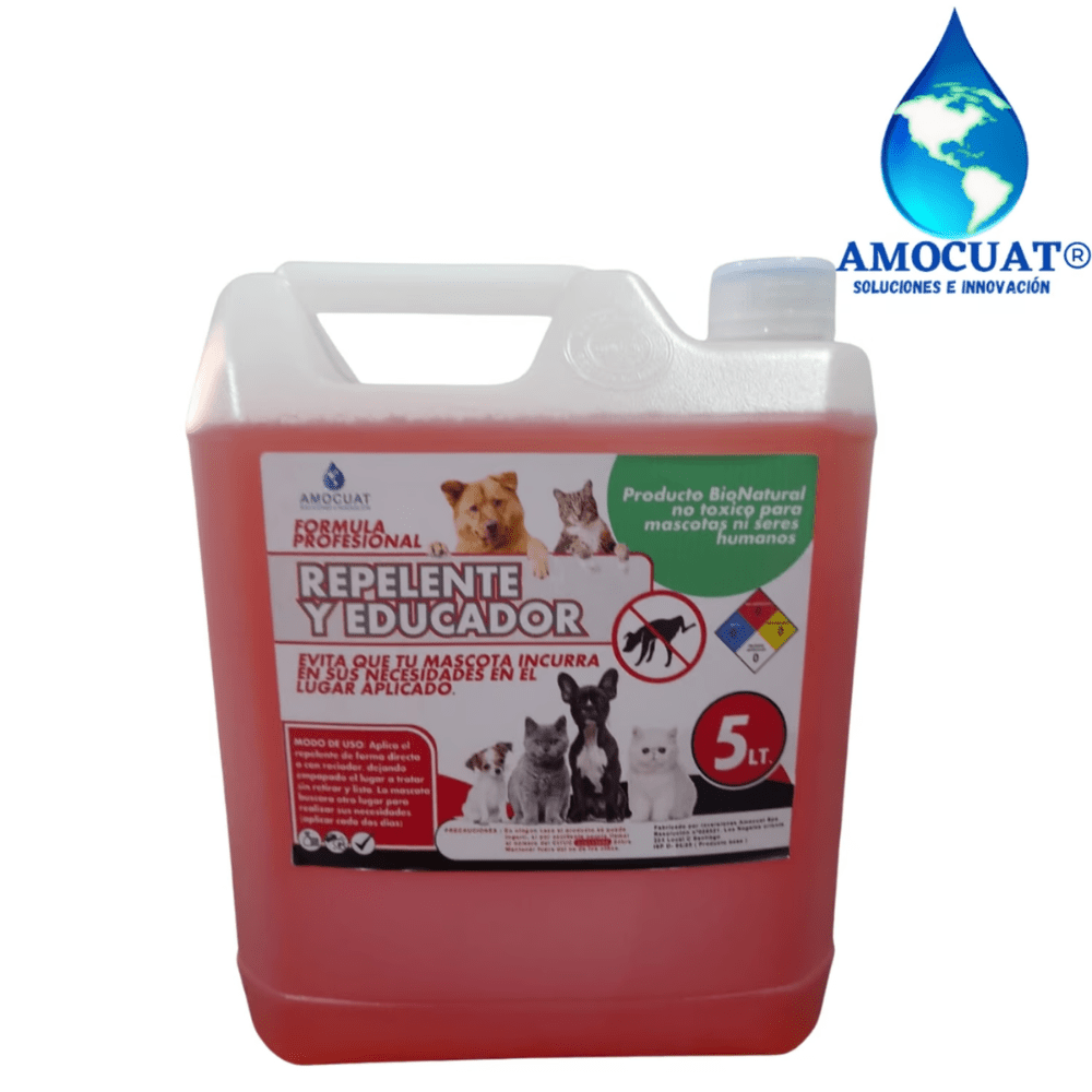 <strong>Amocuat</strong> Repelente y Educador para Mascotas con Fórmula Enzimática, Botella de hasta 5 lt