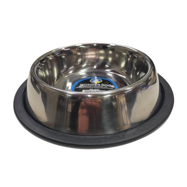 <strong>Wonder Dog</strong> Plato de Acero Inoxidable para Mascotas, Antideslizante, Capacidad 470 ml