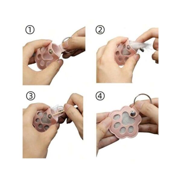 <strong>Guau!</strong> Llavero Guardapelos en Forma de Patita, Color Blanco - Imagen 2