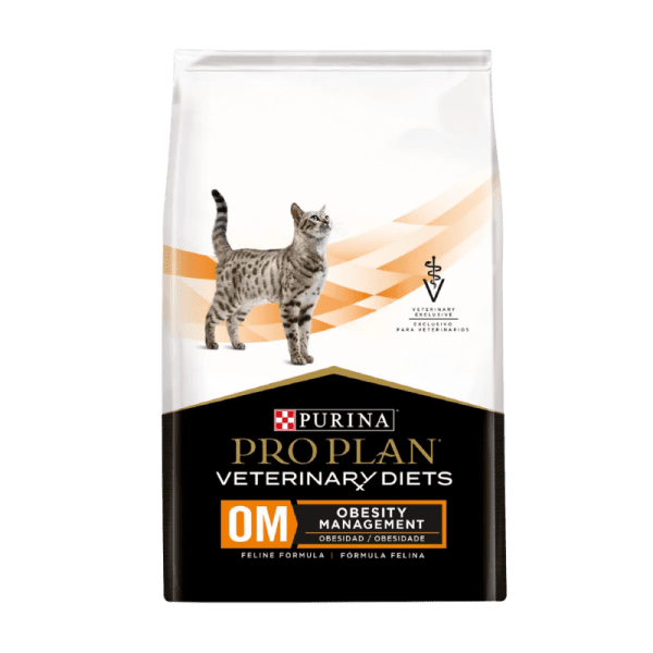 <strong>Purina Pro Plan Veterinary Diets</strong> OM Overweight Management, Alimento Seco Medicado para Gatos, Control de Obesidad, bolsa de 1.5 kg