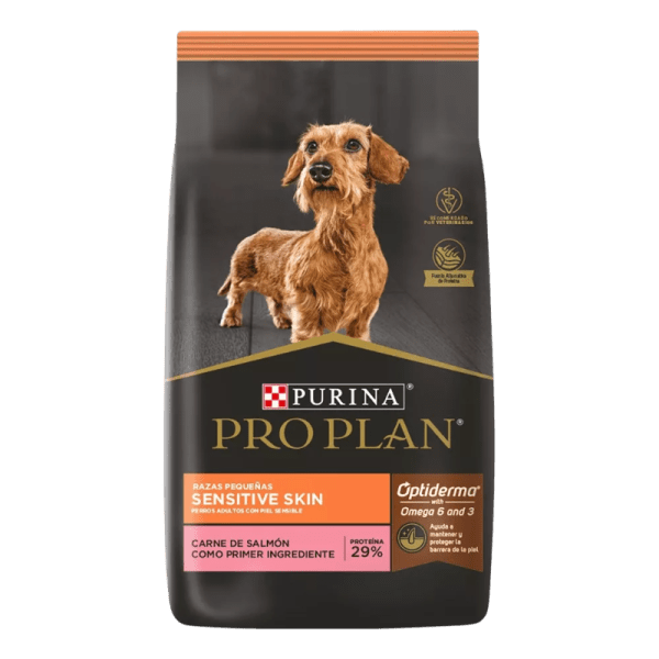 <strong>Purina Pro Plan</strong> Sensitive Skin Alimento Seco para Perros Piel Sensible, Raza Pequeña, bolsa de 3 kg
