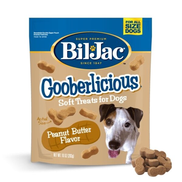 <strong>Bil Jac</strong> Gooberlicious, Snack para Perros, Premios Suaves Mantequilla de Maní, bolsa de 113-283 gr
