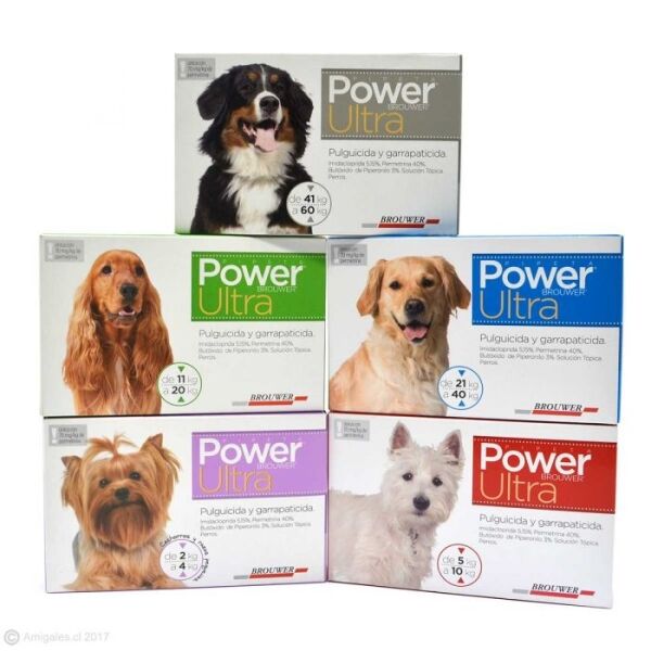 <strong>Power</strong> Ultra Solución Tópica, Antiparasitario Externo para Perros, 1 pipeta (dosis mensual)