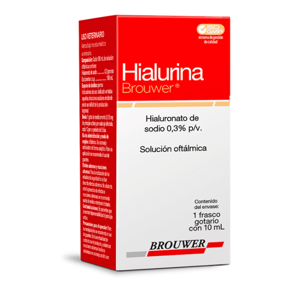 <strong>Brouwer</strong> Hialurina Solución Oftálmica, Lágrimas Artificiales para Perros, Gatos y Caballos, gotario de 10 ml