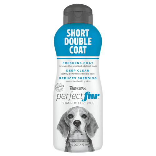 <strong>TropiClean</strong> Perfect Fur Short Double Coat, Shampoo para Perros de Pelaje Doble Corto, Hidratación y Limpieza Profunda, 473 ml