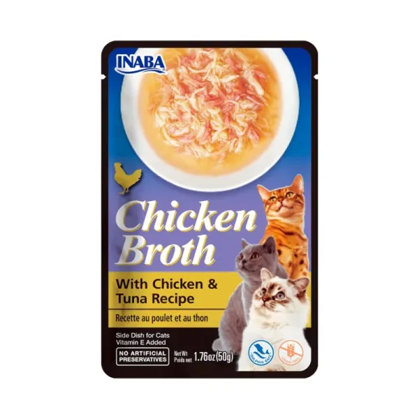 <strong>Inaba</strong> Churu Chicken Broth, Snack Húmedo para Gatos, Caldo de Pollo con Atún, sachet de 50 gr