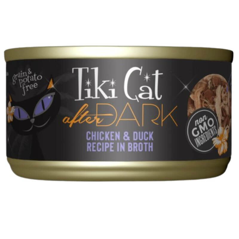 <strong>Tiki Cat</strong> After Dark Chicken & Duck, Alimento Húmedo para Gatos, Pollo y Pato, lata de 80 Gr