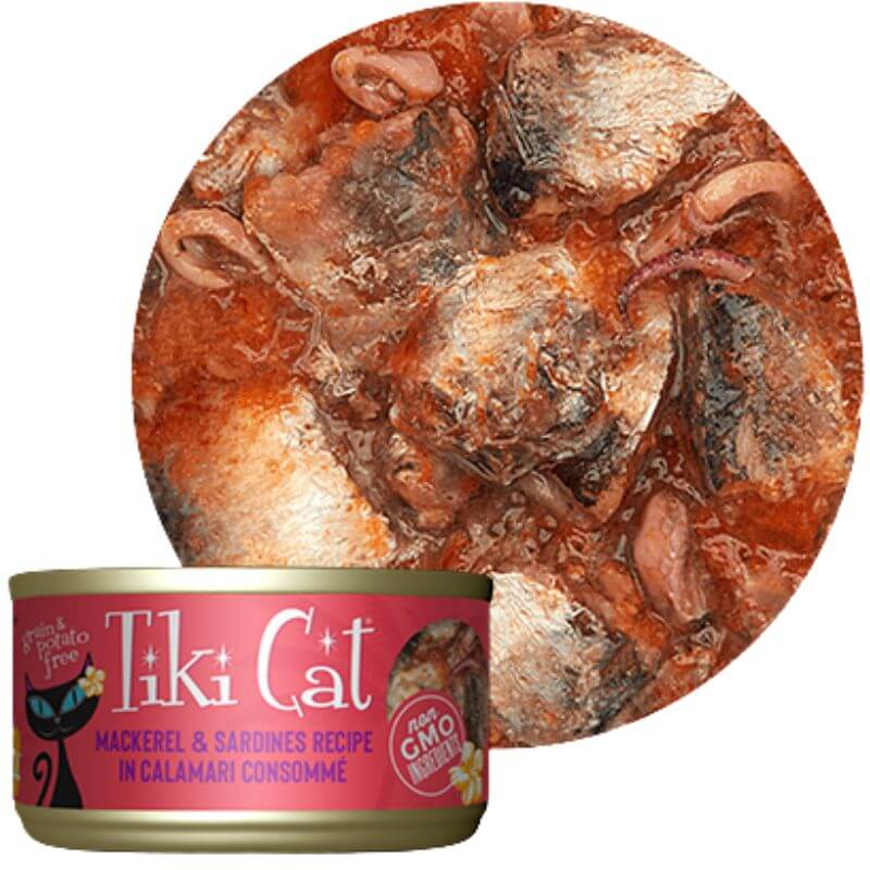 <strong>Tiki Cat</strong> Makaha Grill Mackerel & Sardines, Alimento Húmedo para Gatos, Caballa y Sardinas, lata de 80 gr - Imagen 2