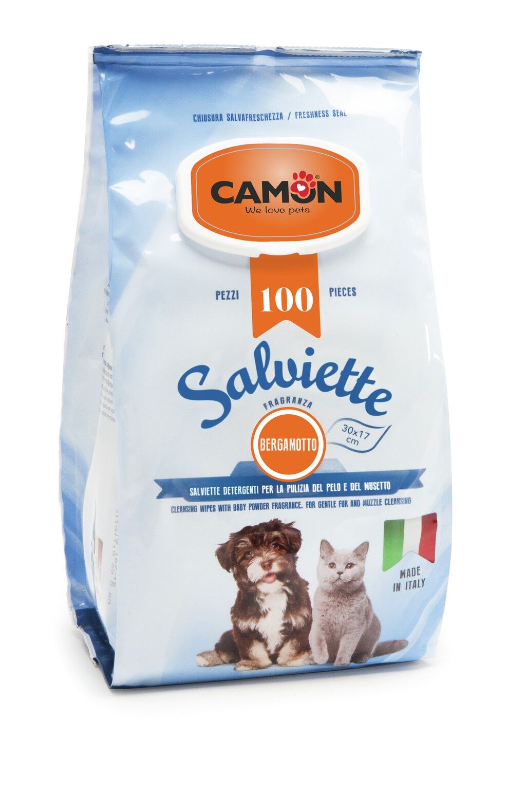 <strong>Camon</strong> Salviette Toallitas Húmedas Bergamota para Perros y Gatos, 100 Unidades