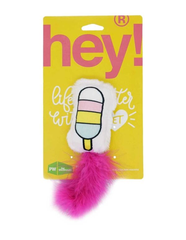 HEY! JUGUETE GATO HELADO Y PLUMA