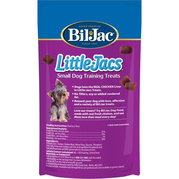 <strong>Bil Jac</strong> Little Jacs, Snack de Entrenamiento para Perros, Raza Pequeña, Hígado de Pollo, bolsa de 113-283 gr - Imagen 2
