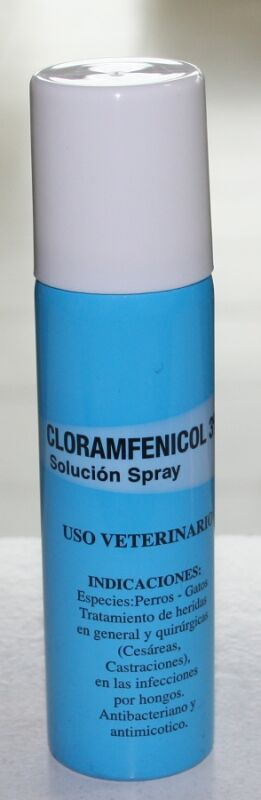 <strong>Eximerk</strong> Spray Antibiótico Tópico, Cloranfenicol para Tratamiento de Heridas en Perros y Gatos, botella de 30 ml
