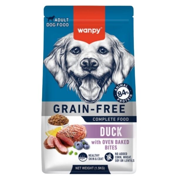 <strong>Wanpy</strong> Alimento Seco para Perros Adultos, Todos los Tamaños, Pato, bolsa de 12 kg