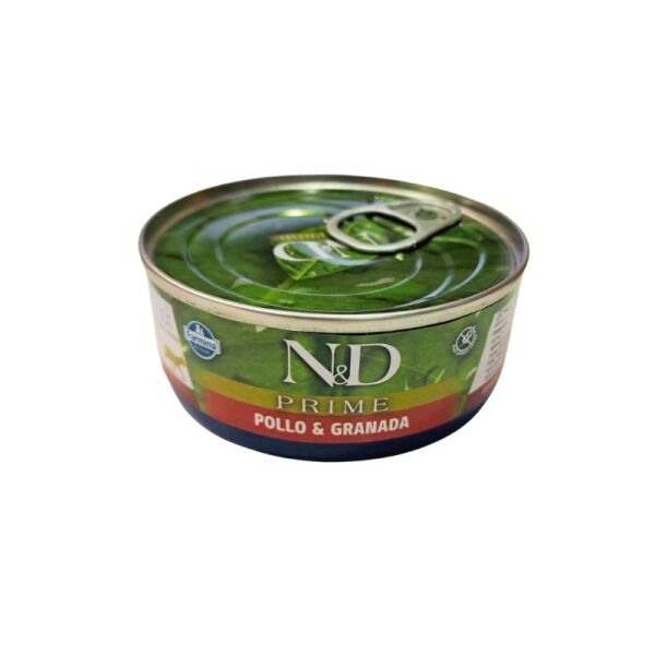 <strong>N&D</strong> Prime Pollo & Granada, Alimento Húmedo para Gatos, lata de 70 gr