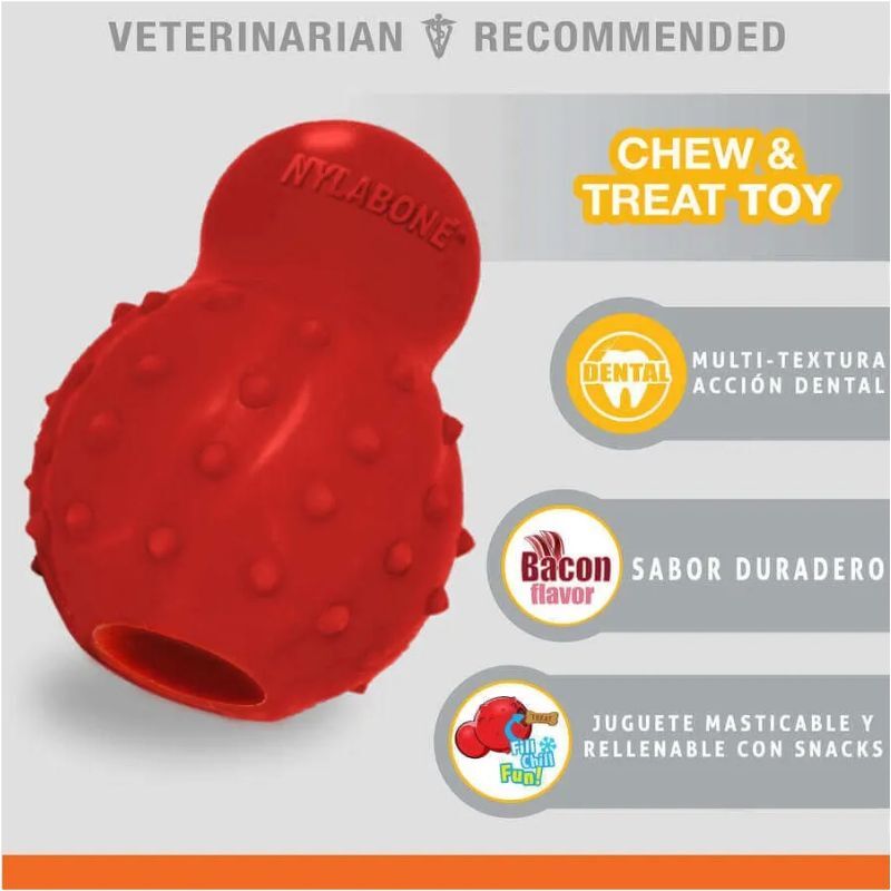 <strong>Nylabone</strong> Strong Chew, Cono 3 en 1 Rellenable, Congelable, Sabor Tocino, Talla L - Imagen 3