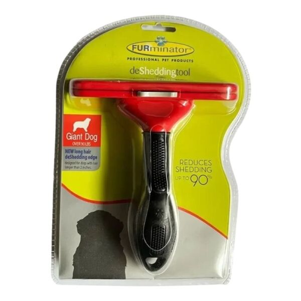 <strong>Deslanador</strong> alternativo tipo profesional para perros sobre 41 kg de pelo largo, color Rojo - Imagen 2
