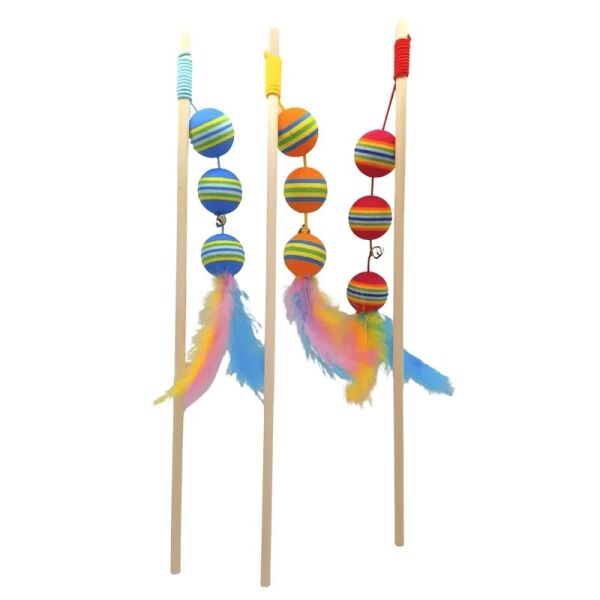 <strong>Guau!</strong> Varilla Juguete para Gatos con Pelotas y Pluma, color según disponibilidad - Imagen 2