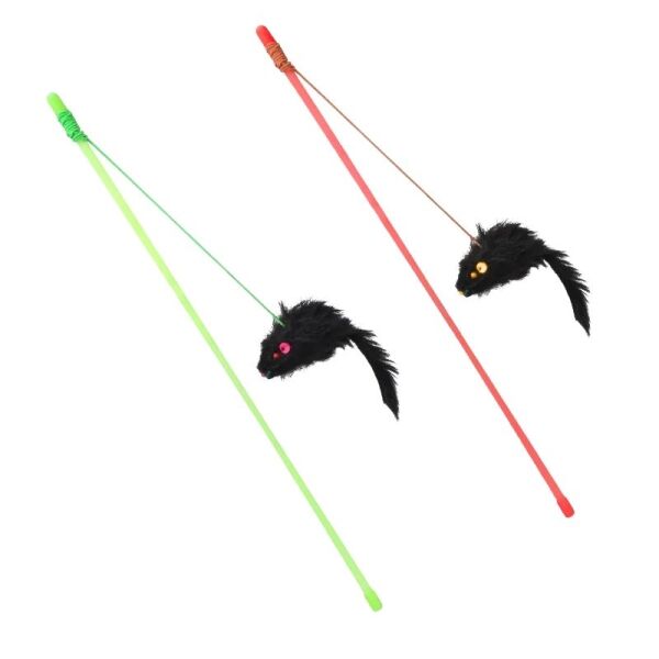 <strong>Guau!</strong> Varilla para Gatos con Ratón, largo de 48 cm, color según disponibilidad - Imagen 2