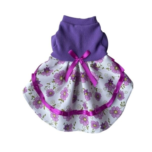 <strong>Traje Dieciochero</strong> para Perrita, color Morado, talla 3