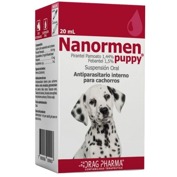 <strong>Drag Pharma</strong> Nanormen Puppy, Antiparasitario interno para Cachorros, envase de 20 ml