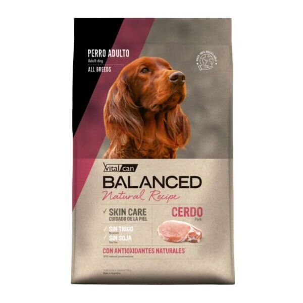 <strong>Vitalcan Balanced Natural Recipe</strong> Receta Natural de Cerdo, Alimento Seco para Perros, Monoproteico, bolsa de 15 kg