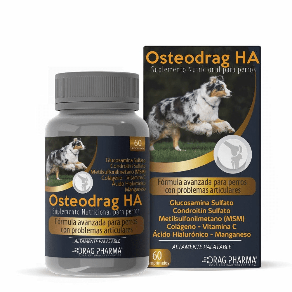 <strong>Osteodrag HA</strong> Suplemento Nutricional, Salud y Soporte Articular para Perros, 60 comprimidos
