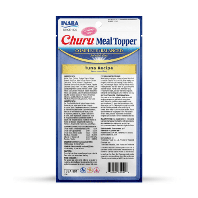 <strong>Inaba</strong> Churu Meal Topper, Alimento Húmedo para Gatos, Topper o Saborizante, Atún, 4 tubos de 14 gr - Imagen 2