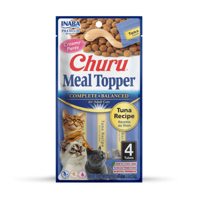<strong>Inaba</strong> Churu Meal Topper, Alimento Húmedo para Gatos, Topper o Saborizante, Atún, 4 tubos de 14 gr