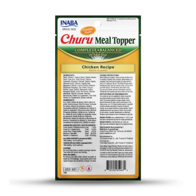 <strong>Inaba</strong> Churu Meal Topper, Alimento Húmedo para Perros, Topper o Saborizante, Pollo, 4 tubos de 14 gr - Imagen 2