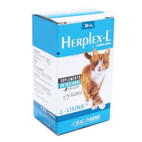<strong>Herplex‑L</strong> Suplemento Nutricional para Crecimiento, Piel & Soporte de Herpes en Gatos, frasco de 30 ml