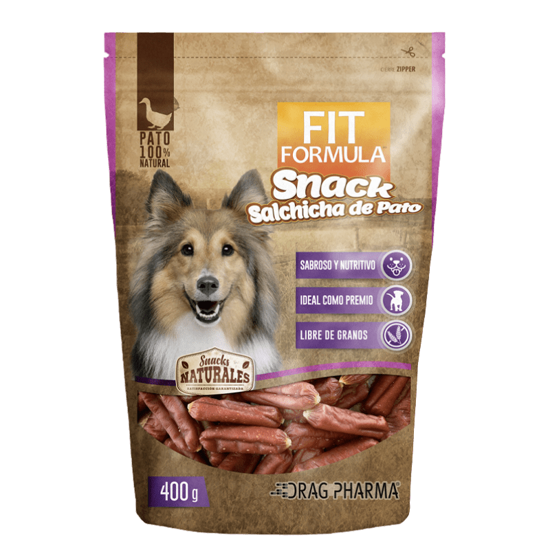 <strong>Fit Formula</strong> Snack Salchicha de Pato, Snack para Perros, bolsa de 400 gr