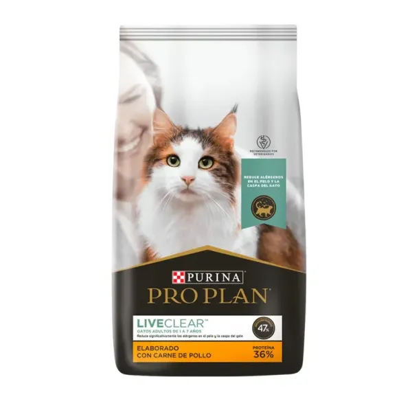 <strong>Purina Pro Plan</strong> LiveClear, Alimento Seco para Gatos, Fórmula para Dueños Alérgicos, bolsa de 3 kg