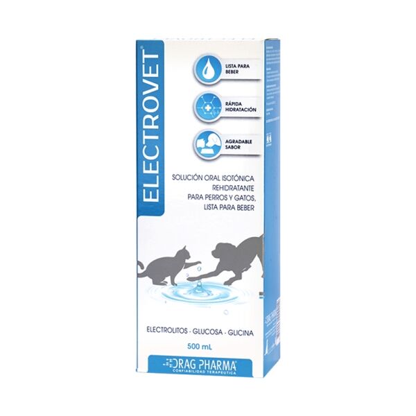 <strong>Electrovet</strong> Solución Oral Isotónica con Electrolítos Rehidratante para Perros y Gatos, botella de 500 ml