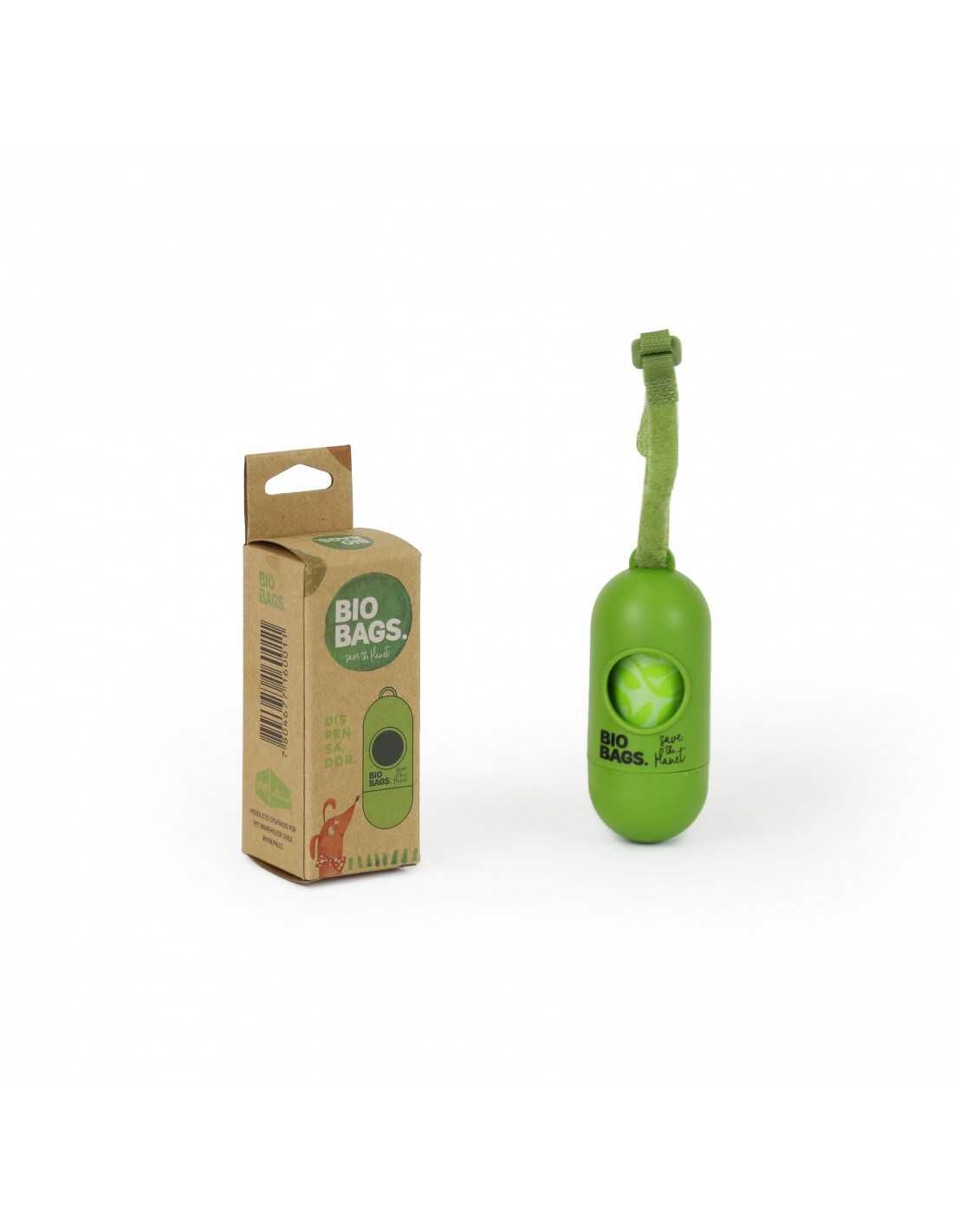 <strong>Biobags</strong> Dispensador de Bolsas Compostables para Heces de Perros, Incluye Rollo de 15 Bolsas