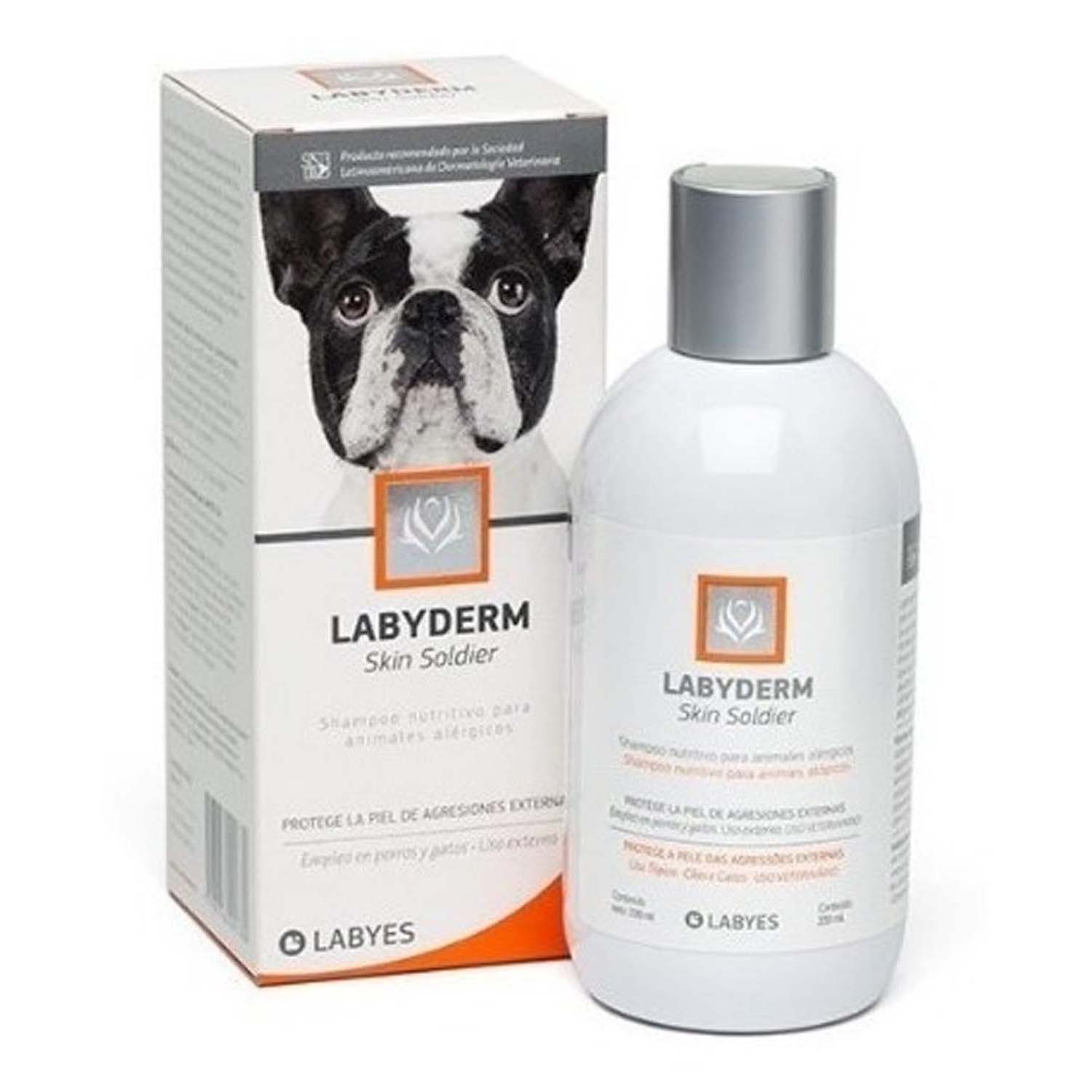 <strong>Labyderm</strong> Skin Soldier, Shampoo Protector e Hidratante para Perros y Gatos con Piel Sensible, botella de 220 ml